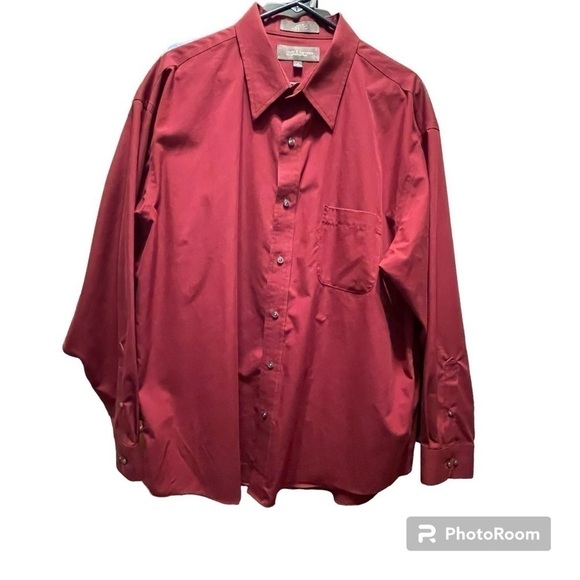 Croft and Barrow Burgundy Non-Iron Button Up Shirt - Size 18 34/35 - Used! - Picture 1 of 4